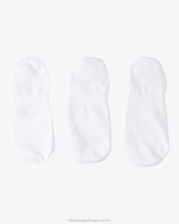 Men White Billabong 3-Pack Core No-Show Socks 80P8704