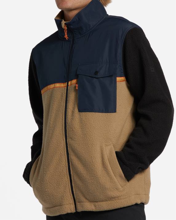 Men Navy Billabong A/Div Boundary Trail Zip-Up Fleece 80P8507