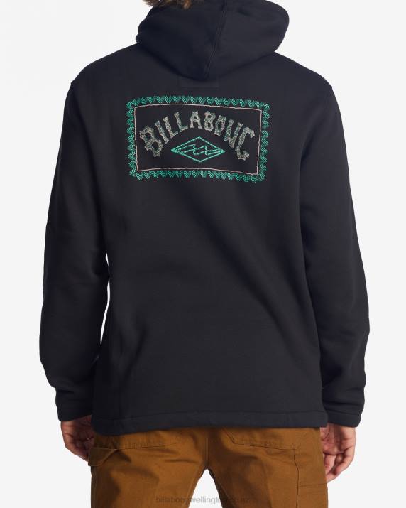 Men Black Billabong A/Div Compass Pullover Hoodie 80P8490