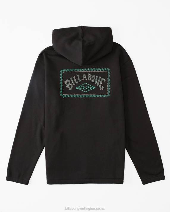 Men Black Billabong A/Div Compass Pullover Hoodie 80P8490