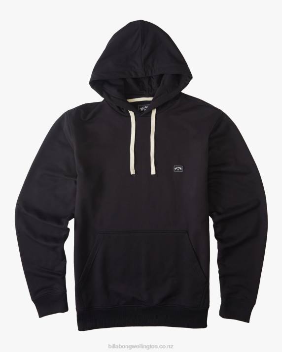 Men Black Billabong All Day Organic Pullover Hoodie 80P8279