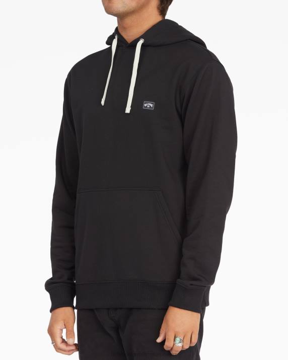 Men Black Billabong All Day Organic Pullover Hoodie 80P8279