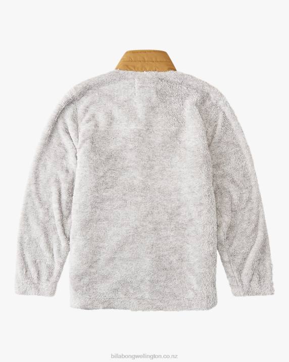 Men Ash Heather Billabong A/Div Glacier Mock Neck Zip-Up Jacket 80P8554