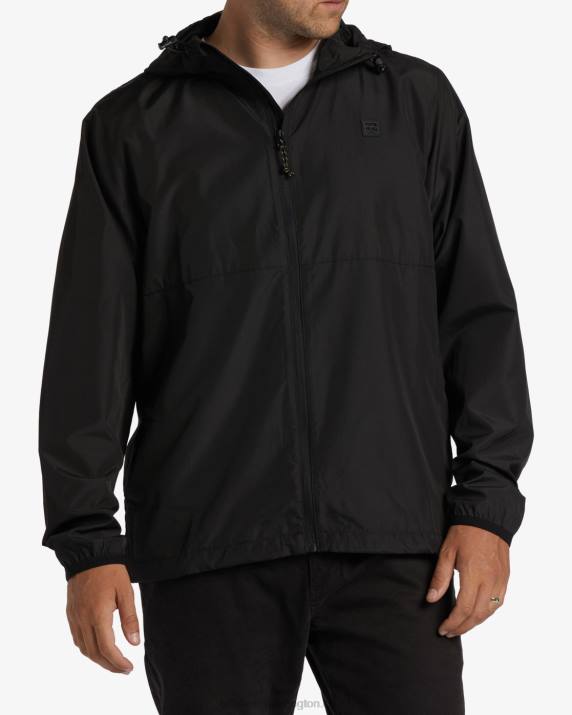 Men Black Billabong A/Div Transport Windbreaker Jacket 80P8244