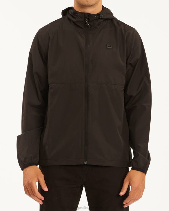 Men Black Billabong A/Div Transport Windbreaker Jacket 80P8244