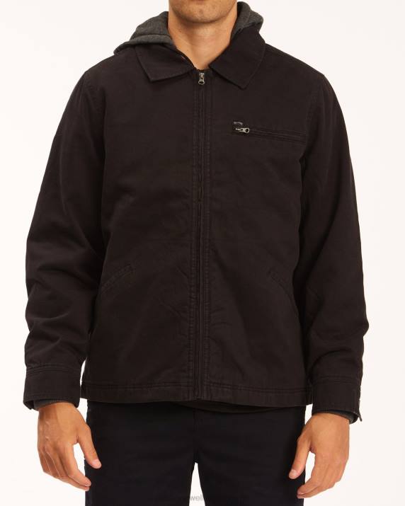 Men Black Billabong Barlow Hooded Jacket 80P8282