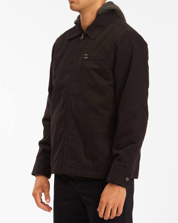 Men Black Billabong Barlow Hooded Jacket 80P8282