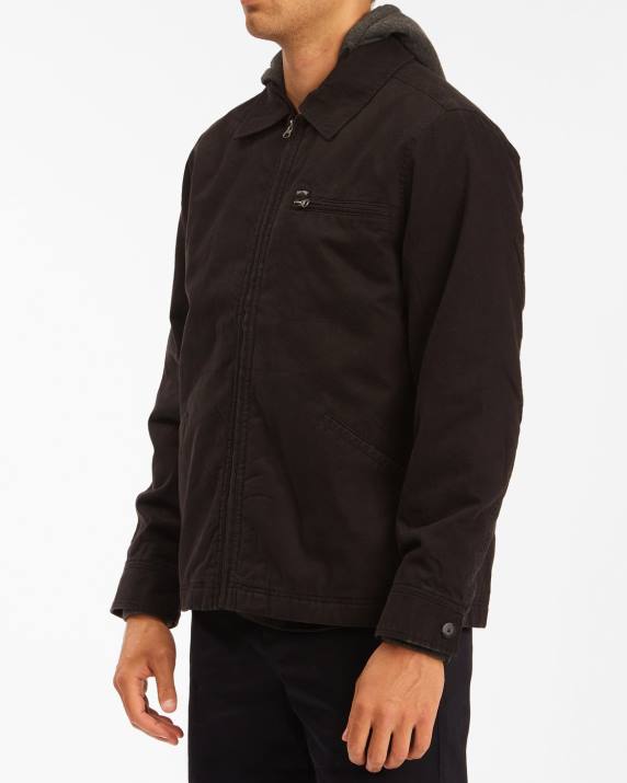 Men Black Billabong Barlow Hooded Jacket 80P8282