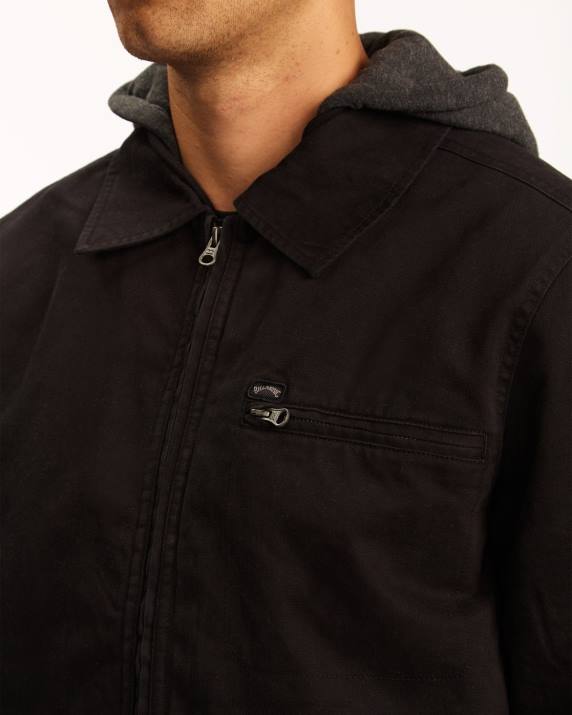 Men Black Billabong Barlow Hooded Jacket 80P8282