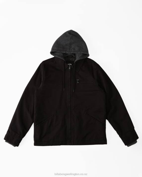 Men Black Billabong Barlow Hooded Jacket 80P8282