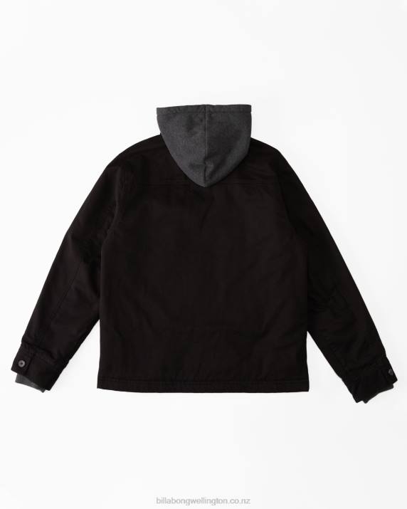 Men Black Billabong Barlow Hooded Jacket 80P8282