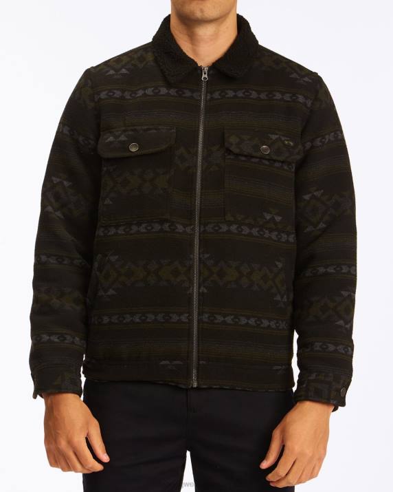 Men Black Billabong Barlow Sherpa Trucker Jacket 80P8517