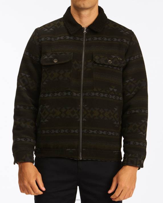 Men Black Billabong Barlow Sherpa Trucker Jacket 80P8517