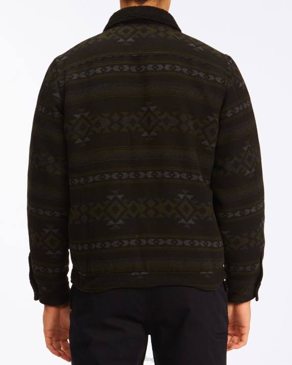 Men Black Billabong Barlow Sherpa Trucker Jacket 80P8517