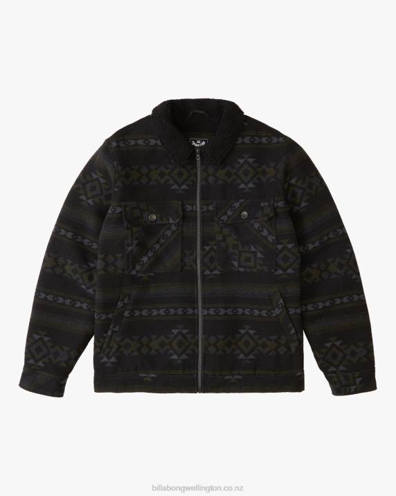 Men Black Billabong Barlow Sherpa Trucker Jacket 80P8517