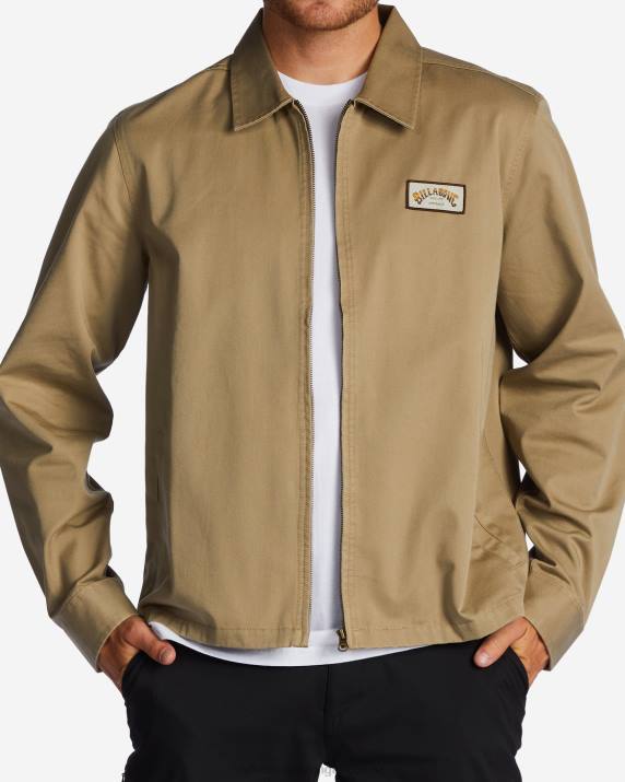 Men Khaki Billabong Station Workwear Jacket 80P8503