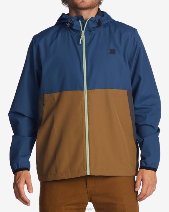 Men Space Blue Billabong A/Div Transport Windbreaker Jacket 80P8477