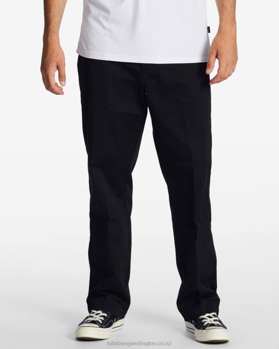Men Black Billabong Carter Workwear Pants 80P8425