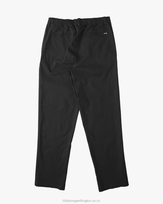 Men Black Billabong Larry Beach Elastic Waist Pants 80P8404