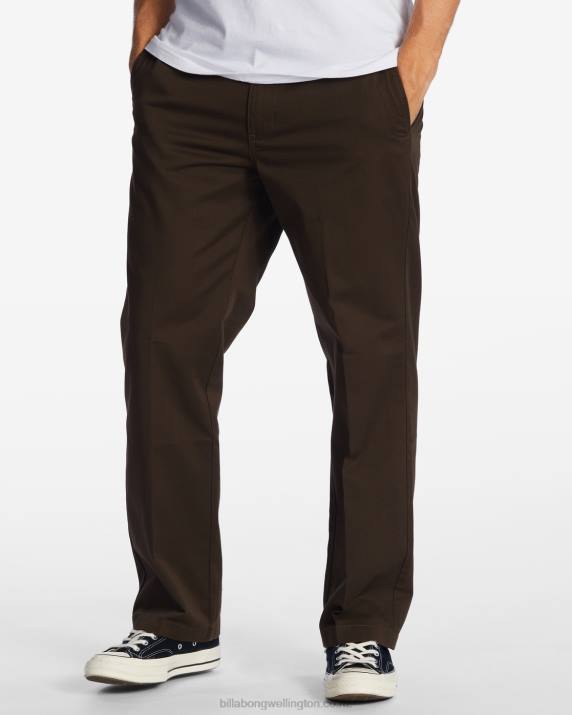 Men Dark Brown Billabong Carter Workwear Pants 80P8433