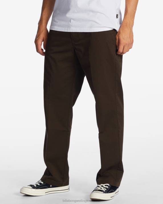Men Dark Brown Billabong Carter Workwear Pants 80P8433