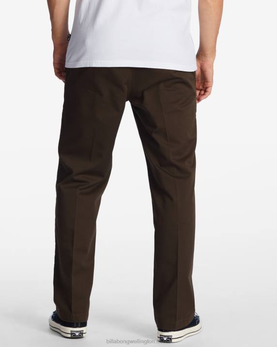 Men Dark Brown Billabong Carter Workwear Pants 80P8433