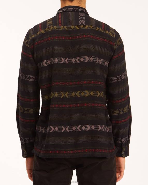 Men Black Billabong Offshore Jacquard Flannel Shirt 80P8460