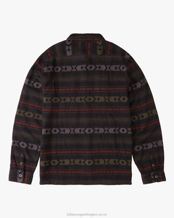 Men Black Billabong Offshore Jacquard Flannel Shirt 80P8460