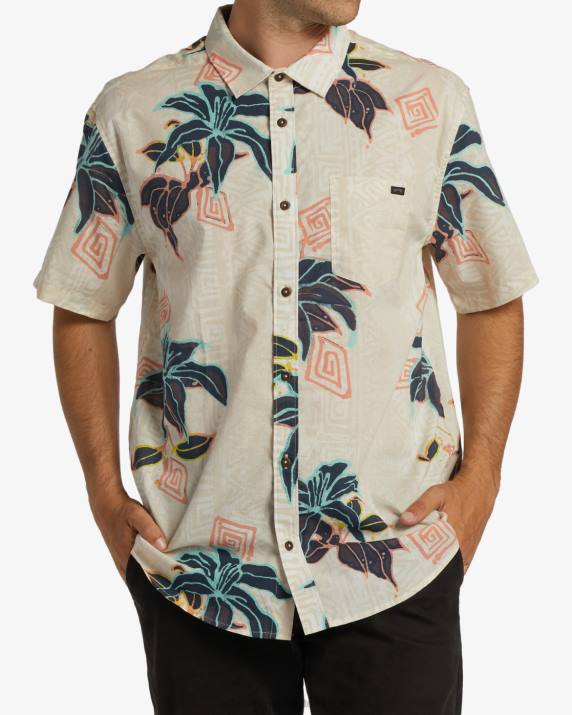 Men Bone Billabong Sundays Short Sleeve Shirt 80P8371