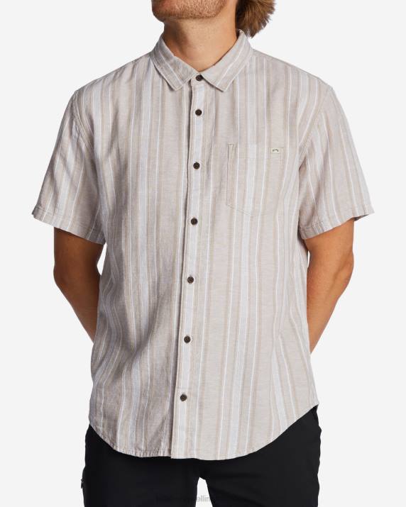 Men Chino Billabong Daily Hemp Short Sleeve Shirt 80P8304