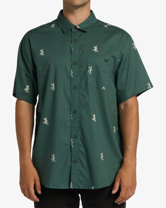 Men Cypress Billabong Sundays Mini Short Sleeve Shirt 80P8399