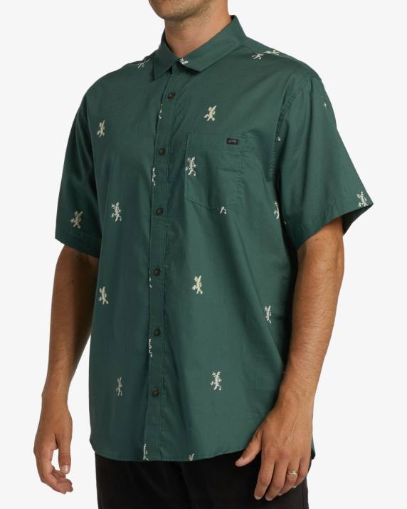 Men Cypress Billabong Sundays Mini Short Sleeve Shirt 80P8399