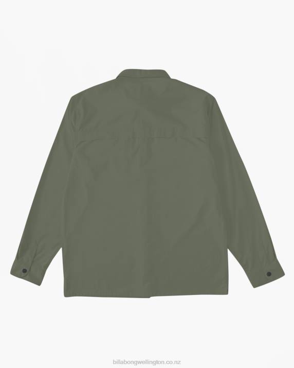 Men Military Billabong Surftrek Tech Long Sleeve Shirt 80P8485