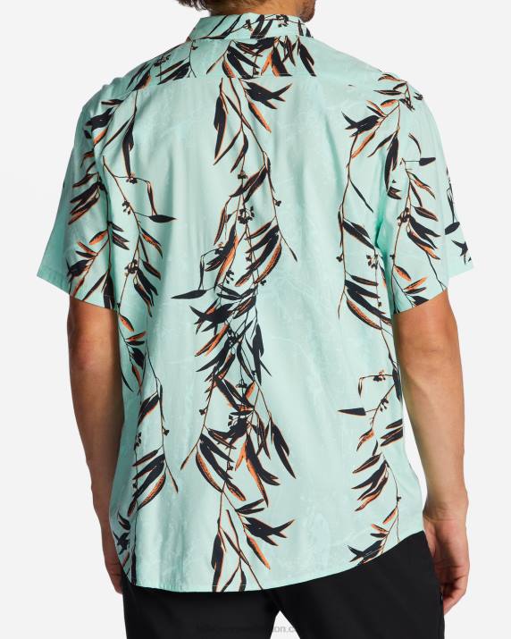 Men Mint Billabong Sundays Short Sleeve Shirt 80P8610