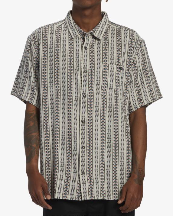 Men Oat Billabong Sundays Jacquard Short Sleeve Shirt 80P8358
