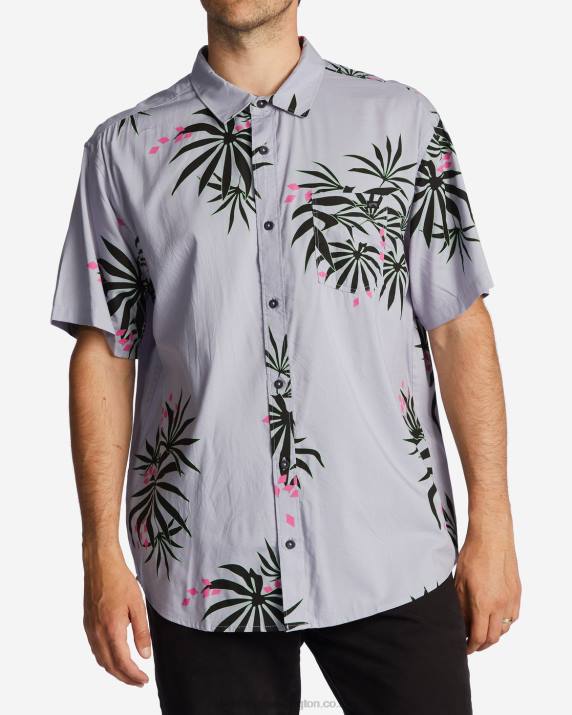 Men Purple Haze Billabong Sundays Short Sleeve Shirt 80P8646