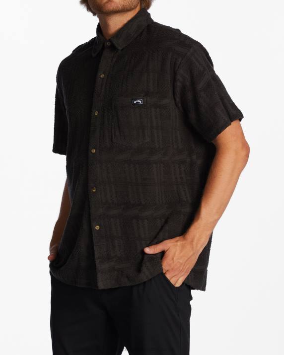 Men Raven Billabong Loafer Short Sleeve Shirt 80P8606