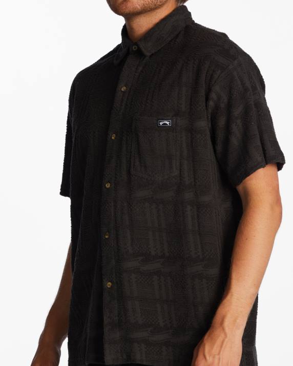Men Raven Billabong Loafer Short Sleeve Shirt 80P8606
