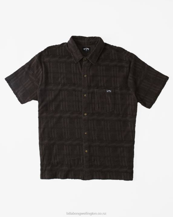 Men Raven Billabong Loafer Short Sleeve Shirt 80P8606