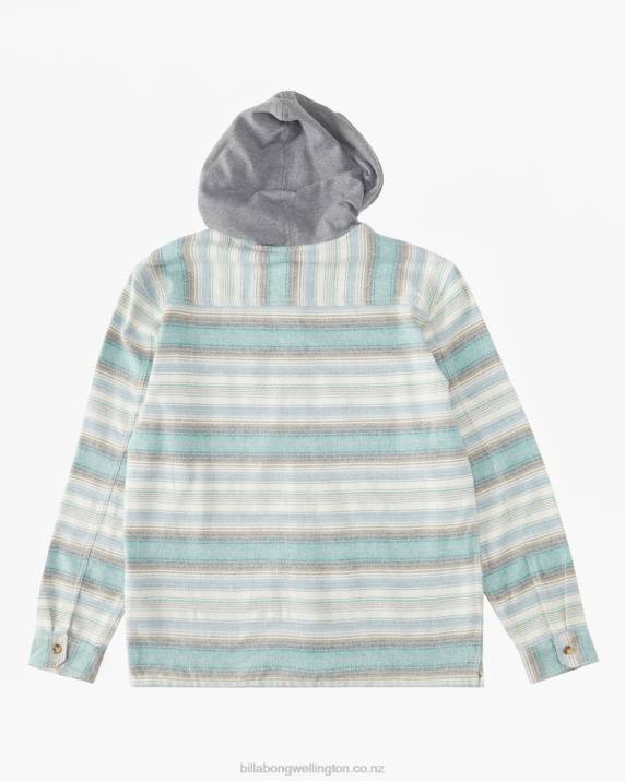 Men Stone Billabong Baja Hooded Flannel Shirt 80P8533