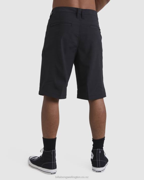 Men Black Billabong Crossfire Slub Submersible Shorts 21'' 80P8249