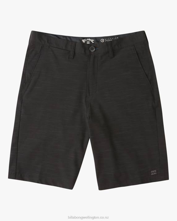 Men Black Billabong Crossfire Slub Submersible Shorts 21'' 80P8249