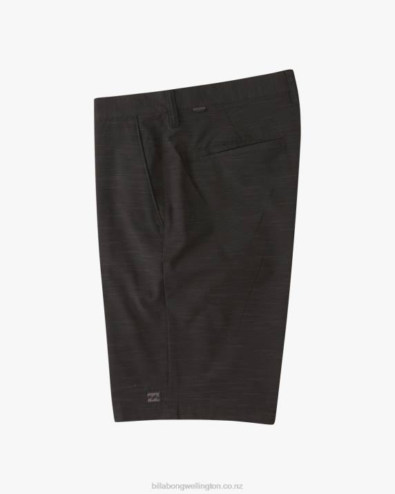 Men Black Billabong Crossfire Slub Submersible Shorts 21'' 80P8249