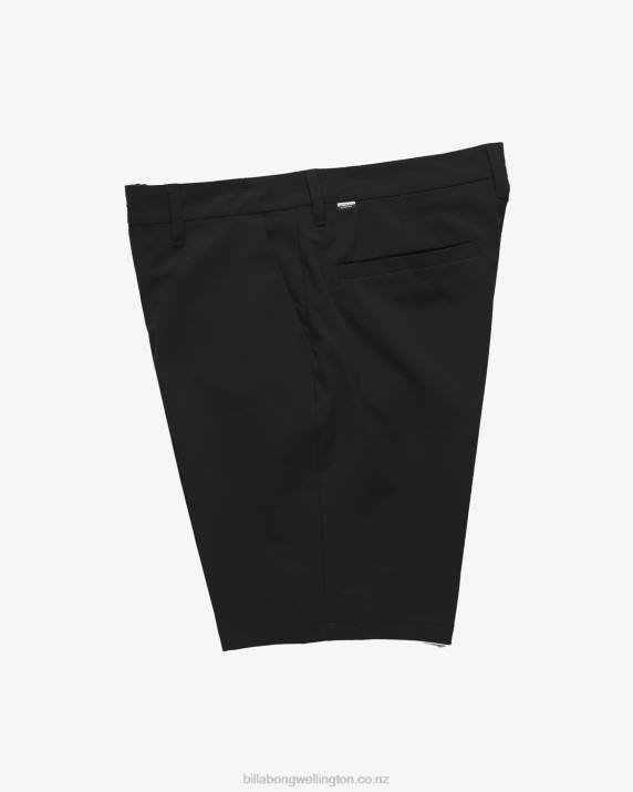 Men Black Billabong Crossfire Solid Submersible Shorts 20'' 80P8277