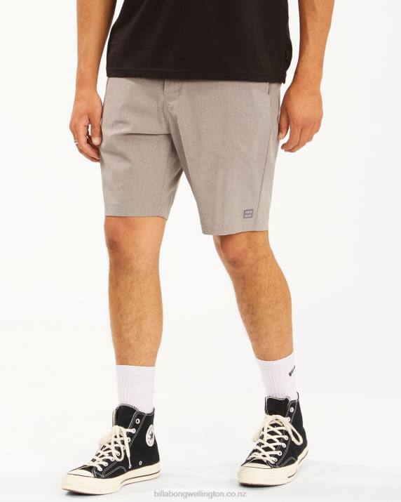 Men Grey Billabong Crossfire Mid Submersible Shorts 19'' 80P8276