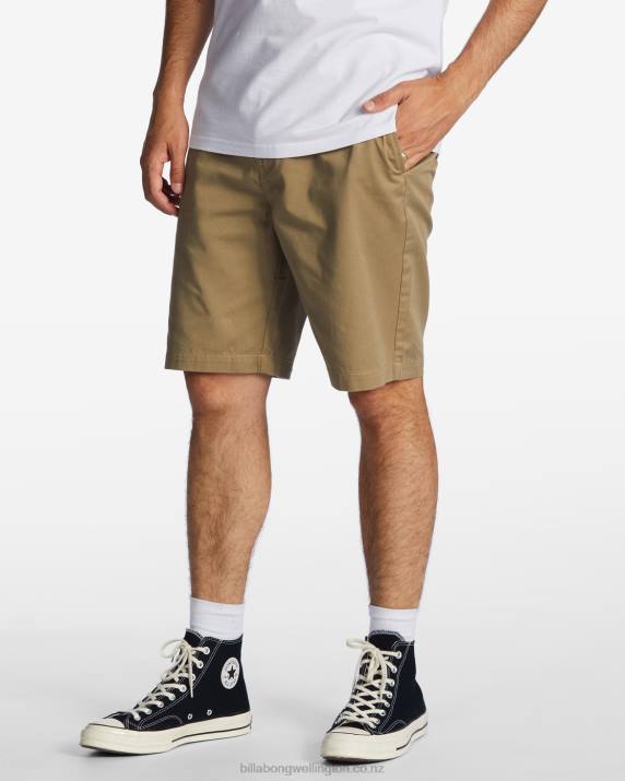 Men Khaki Billabong Carter Workwear 21'' Shorts 80P8390