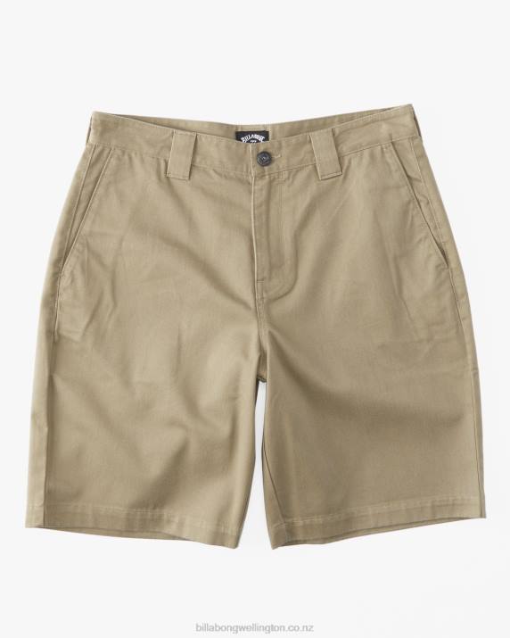 Men Khaki Billabong Carter Workwear 21'' Shorts 80P8390