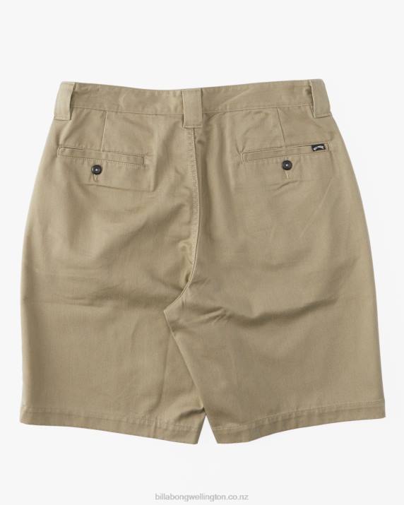 Men Khaki Billabong Carter Workwear 21'' Shorts 80P8390
