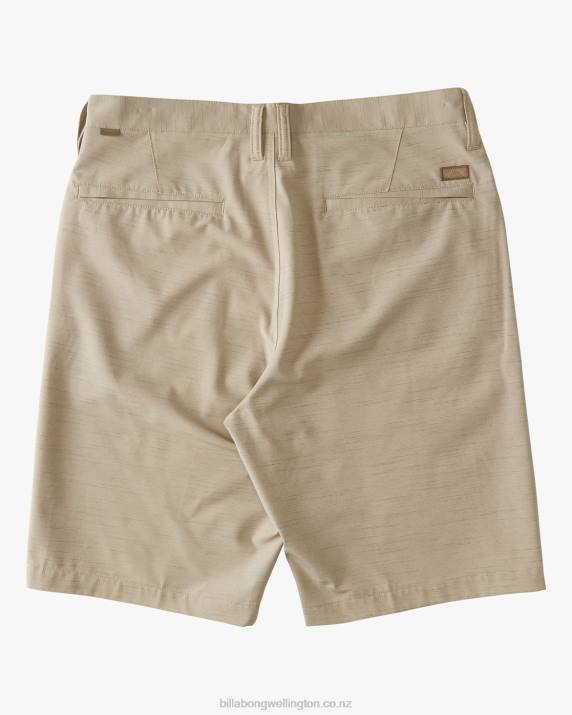Men Light Khaki Billabong Crossfire Slub Submersible Shorts 21'' 80P8247