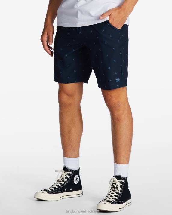 Men Navy Billabong Crossfire Mid Submersible 19'' Shorts 80P8253